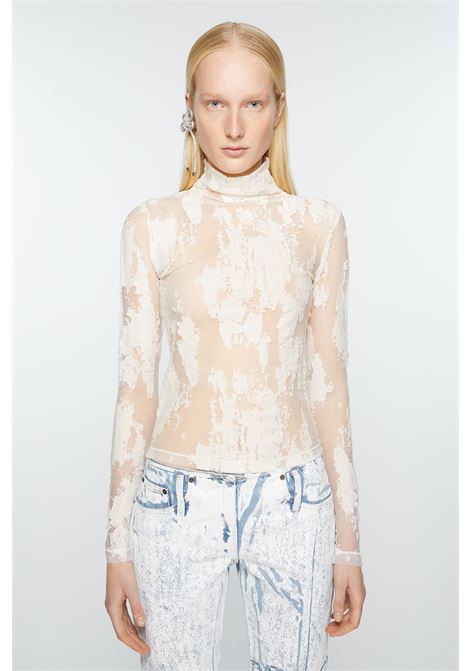 top jacquard donna bianco in cotone ACNE STUDIOS | AL0398AEG